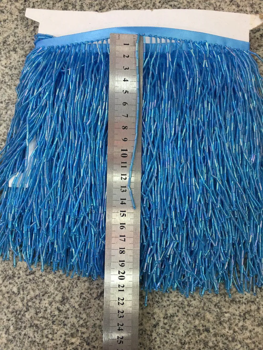 cheap stock tassel   5 yards bag  ym305# Lake blue 15 cm high   grade tassel stock beadsfor sawing dress fringe trim alibaba express