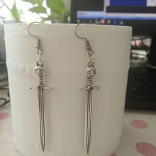1 или 2 шт под старину Серебряный, с животными длинные висячие серьги с подвесками с милой совой для девочек Меч Подвески Ювелирные изделия 67*14*5 мм вечерние ювелирные изделия Винтаж Стиль