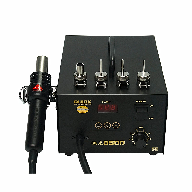 

QUICK 850D Digital ESD Hot Air Rework Station Stubbs blowing hot air gun welding station 320W For BGA phone repair