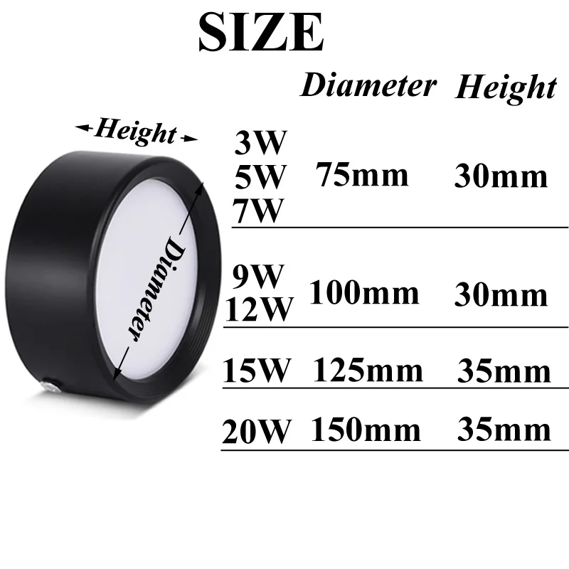 AC220V LED Ceiling light Round 3W 5W 7W 9W 12W 15W 20W Ceiling lamp Surface mount lamp for kitchen bedroom Foyer living room AC220V LED Ceiling light Round 3W 5W 7W 9W 12W 15W 20W Ceiling lamp Surface mount lamp for kitchen bedroom Foyer living room