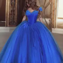 Королевский синий пышные дешевые пышные платья бальное платье короткий рукав Тюль бисером вечерние милые 16 платья