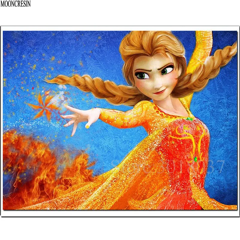 

Diy Diamond Painting Cross Stitch Girl With Long Braids Dancing Needlework Diamond Embroidery Full Round Mosaic Decoration Resin