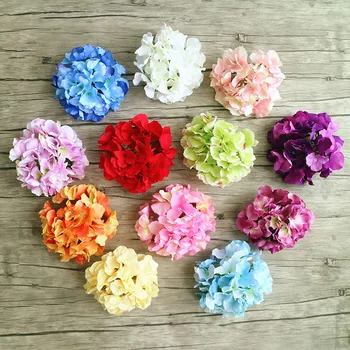 

50pcs 17cm Large Silk Hydrangea Flower Head for Wedding Birthday Party Decoration DIY Flower Wall Garland Arches Fake Flowers