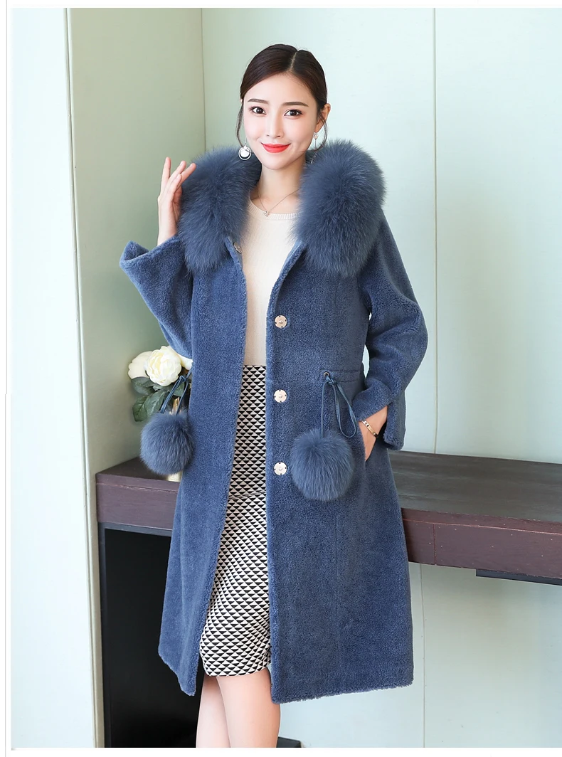Женская зимняя куртка с натуральным мехом, новая теплая длинная парка с натуральным лисьим меховым воротником, casaco feminino, верхняя одежда L2562