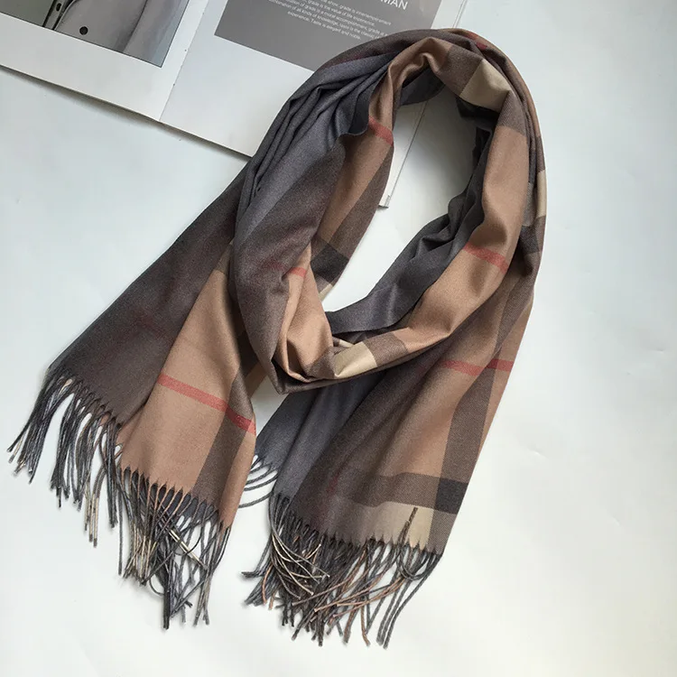 

Women solid color cashmere scarves with Grid spring autumn thin long scarf high quality female shawl hot sale men scarf