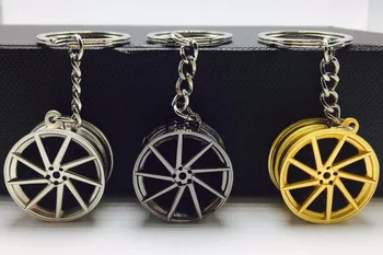 

TOYIKIE New Alloy Car Auto Wheel Rim Mini Keychain Key Chain Keyring Pendent CVT Design
