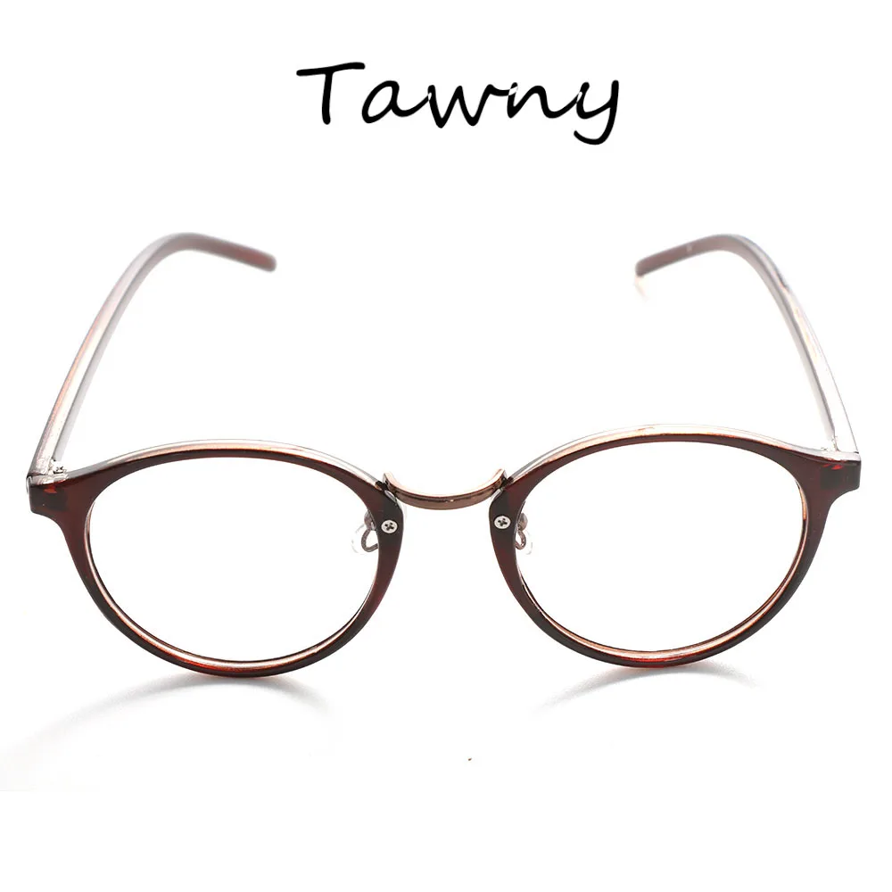Классические мужские и женские очки для чтения, прозрачные круглые линзы, очки для дальнозоркости, очки против усталости, оправа, очки - Цвет оправы: Tawny