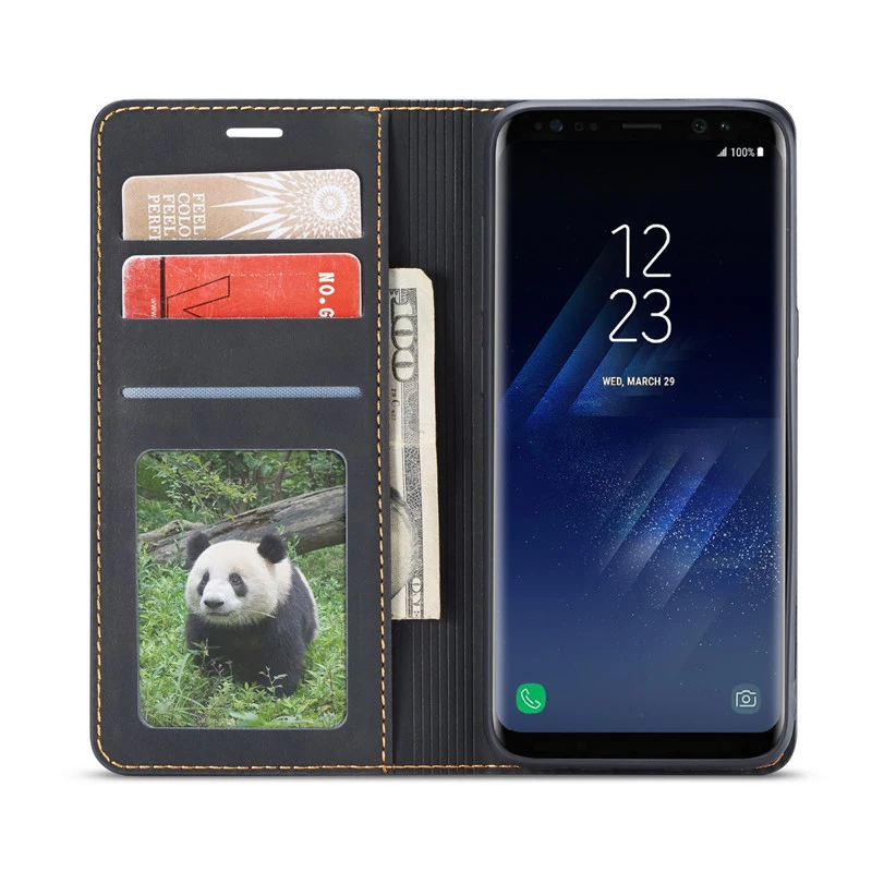 Чехол-книжка с бумажником для samsung S8 Plus+ роскошный кожаный ...