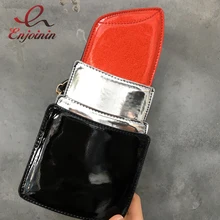 Mode et amusant nouveau design en cuir pu rouge à lèvres modélisation dames épaule sac à main chaîne casual sac à main bandoulière messenger sac