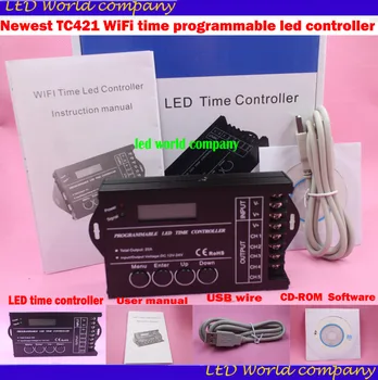 

Newest TC421 WiFi time programmable led controller 5 channels,max 5*4A for 5050 3528 5630 led strips dimmer controller