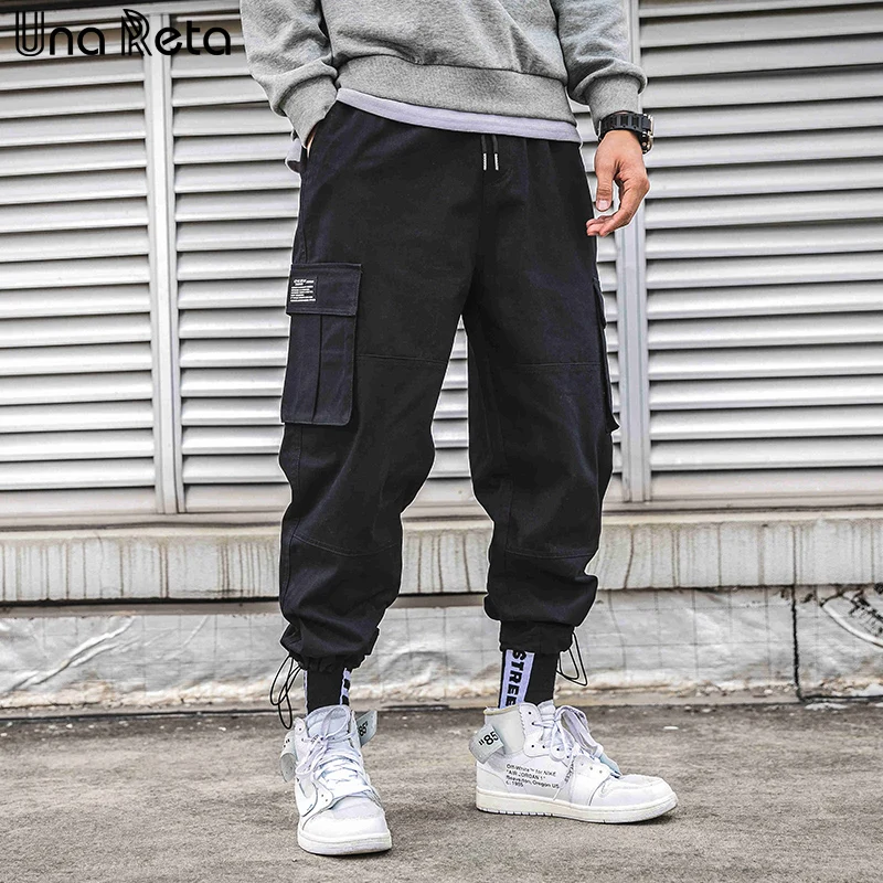 Una Reta Hip Hop Man Pants New Fashion Streetwear Joggers Trousers Casual Foot mouth drawstring design Pants Mens Sweatpants