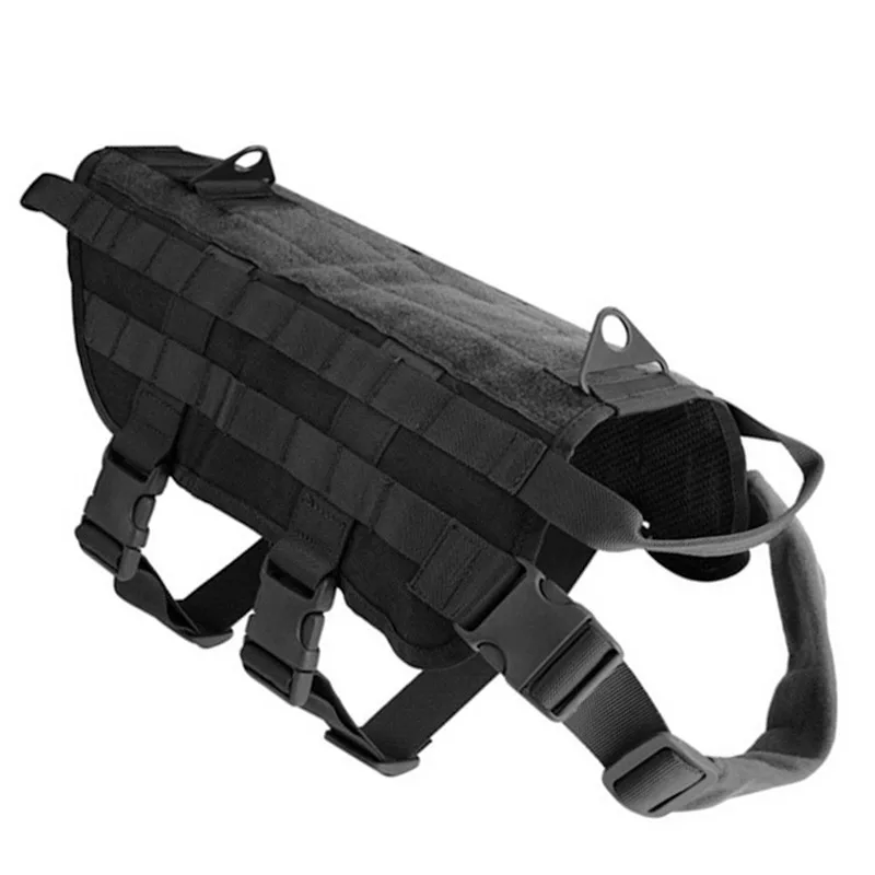 

Tactical Dog Training Molle Vest Harness Pet Vest with Detachable Pouches Military Harness With Pulling Handle Medium Large Dogs