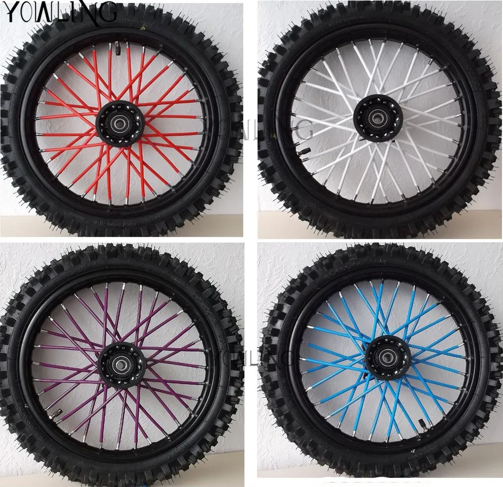 36pc Motorcycle Dirt Bike Wheel Rim Spoke Skins Covers Wrap Tubes Decor