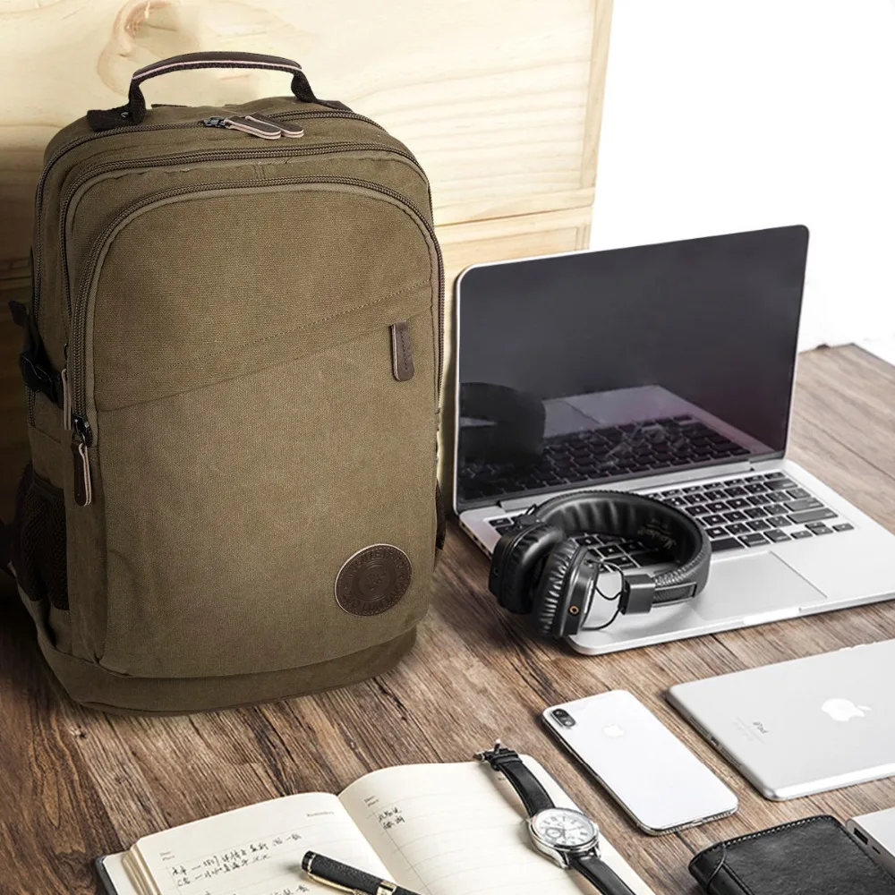 Outdoor Travel Mountaineering Men's Backpack Vintage Canvas Bagpack School Bags Large Capacity Laptop Backpacks Boys Mochila (2)