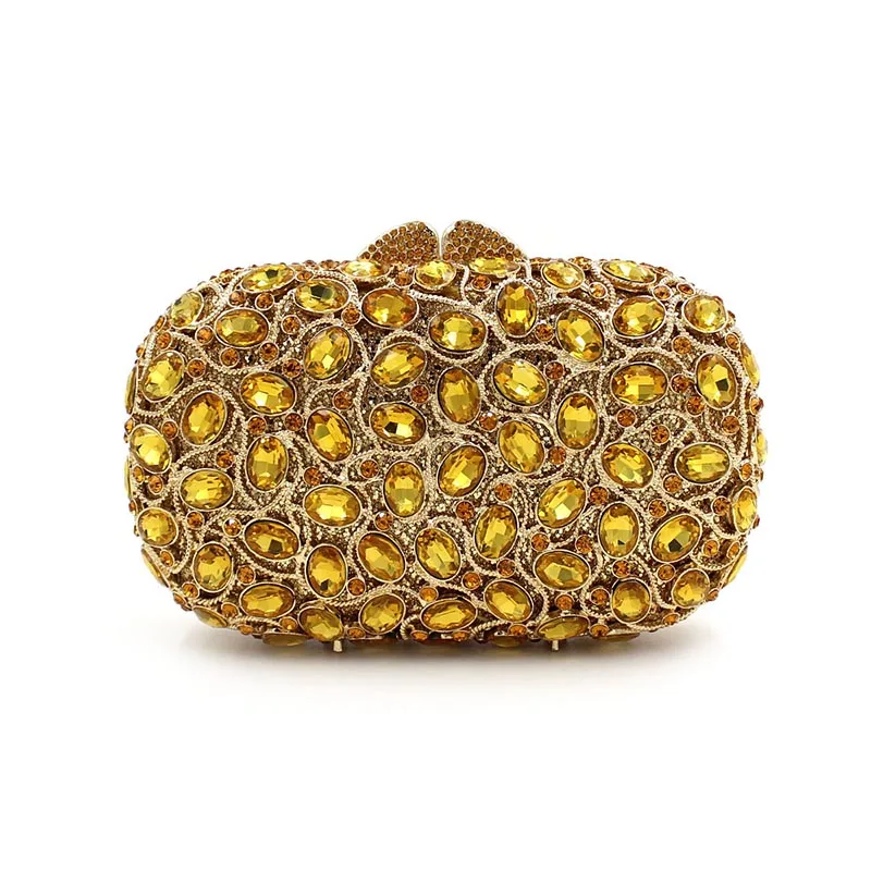 Fashion Evening bags women's Luxury Gold Crystal Diamond Day Clutches Chain handbags Bride