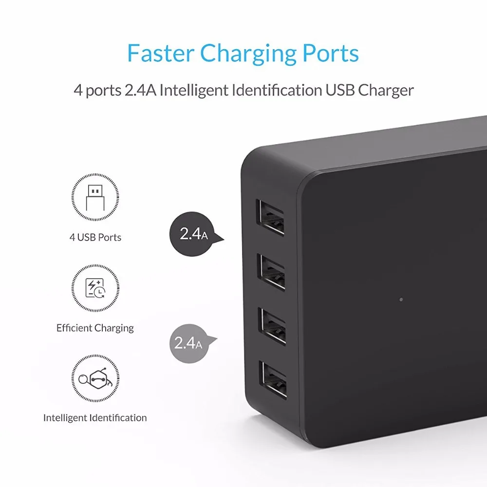  ORICO 4 Port USB Ladegerät Adapter 5V 2.4A 15W Schnelle Lade für iPhone Samsung Xiaomi
