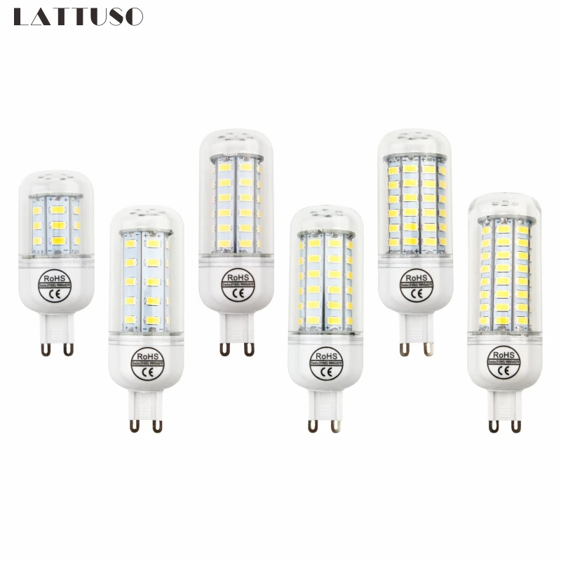 LATTUSO G9 SMD 5730 Lamparas bombilla Led 220 V 24 36 48 56 69 72 LEDs ampolla Led ahorro de energía lámpara reemplazar bombilla de Edison Lampen