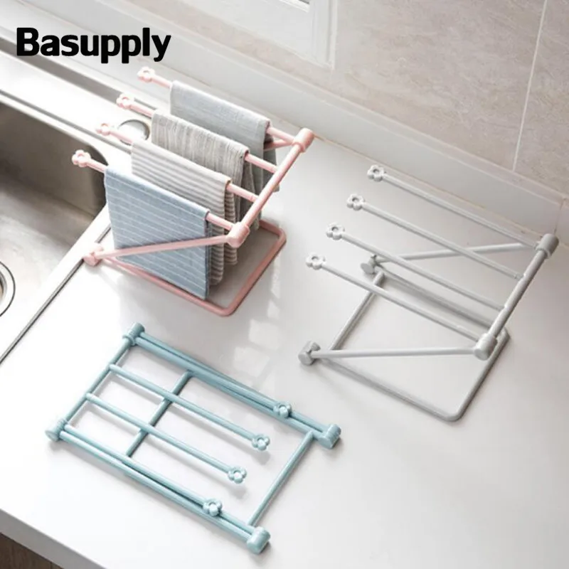 

Basupply 1pc Foldable Dishcloth Storage Rack Towel Holder Hanger Organizer Kitchen Bathroom Cup Drain Stand Bottle Dry Rack