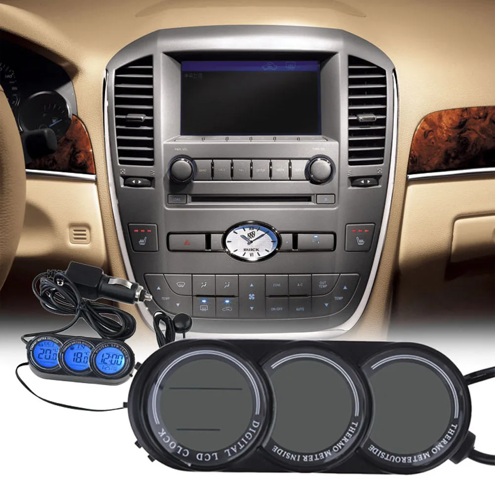 Multi-function Car Auto Digital In/Out LCD Thermometer Calendar Clock Car Interior Temperature Display Backlight Car Clock Multi-function Car Auto Digital In/Out LCD Thermometer Calendar Clock Car Interior Temperature Display Backlight Car Clock