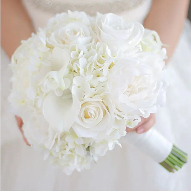 Белые розы Свадебные цветы Свадебные букеты Искусственные свадебные букет