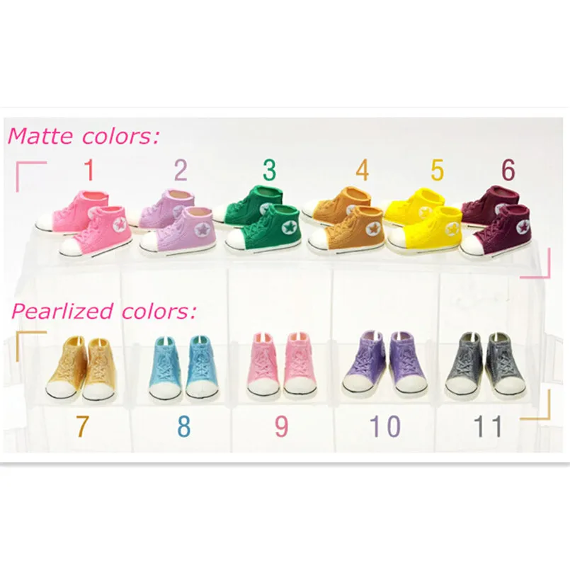 WOWHOT 3,5 см кукольная обувь для кукол Blythe BJD, 11 пар, повседневная Милая обувь для спортзала, аксессуары для кукол, кроссовки, 11 цветов, смешанные