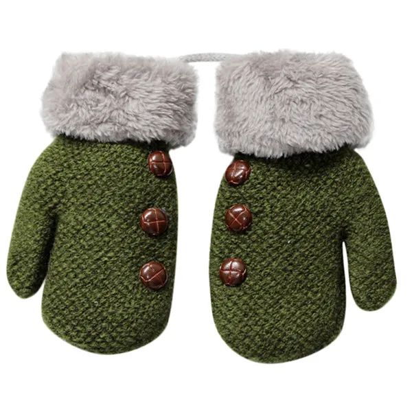 Теплые плюшевые и бархатные перчатки на осень и зиму для маленьких девочек и мальчиков, теплые вязаные варежки gai0509 - Цвет: E
