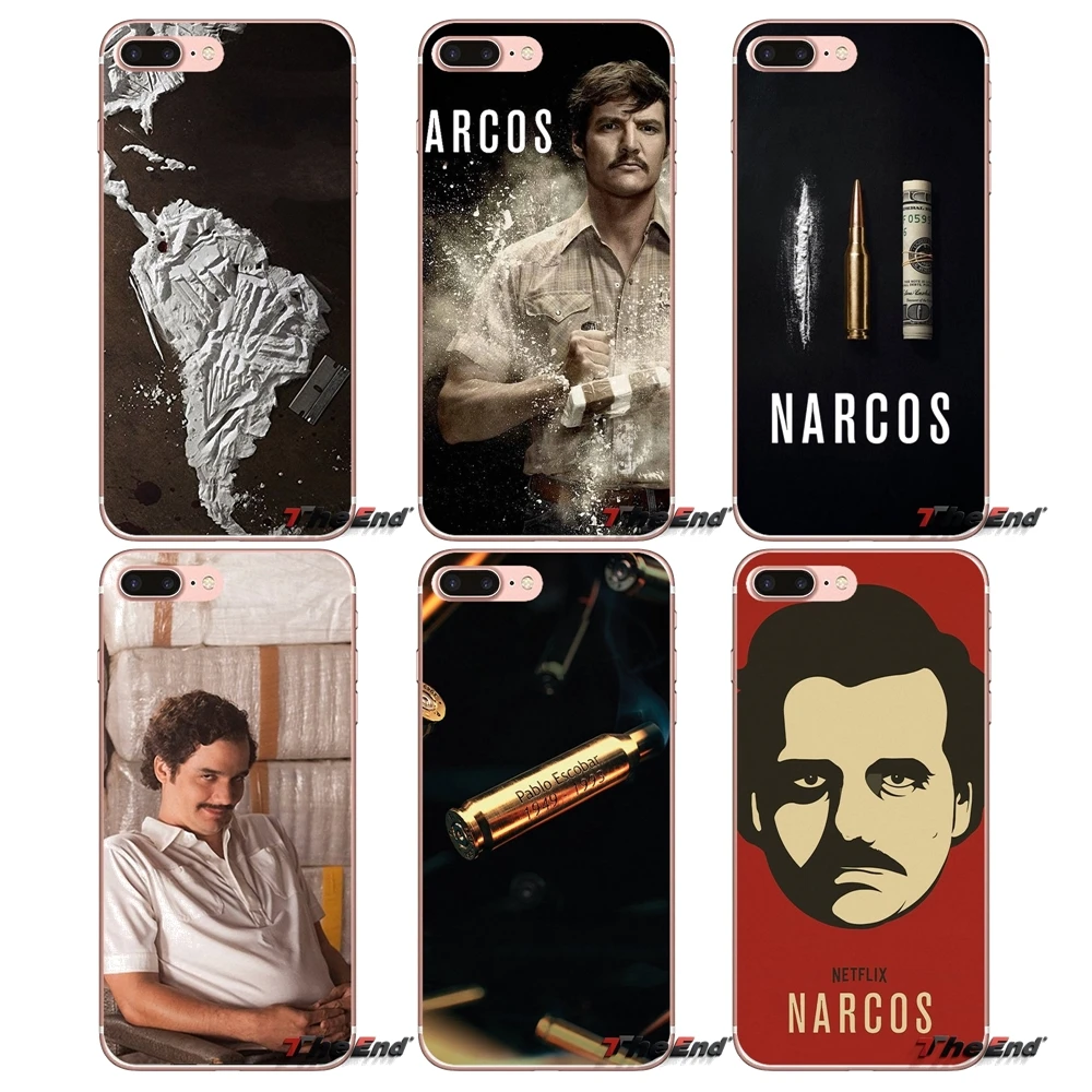 

For iPhone X 4 4S 5 5S 5C SE 6 6S 7 8 Plus Samsung Galaxy J1 J3 J5 J7 A3 A5 2016 2017 Accessories Phone Shell Covers Narcos