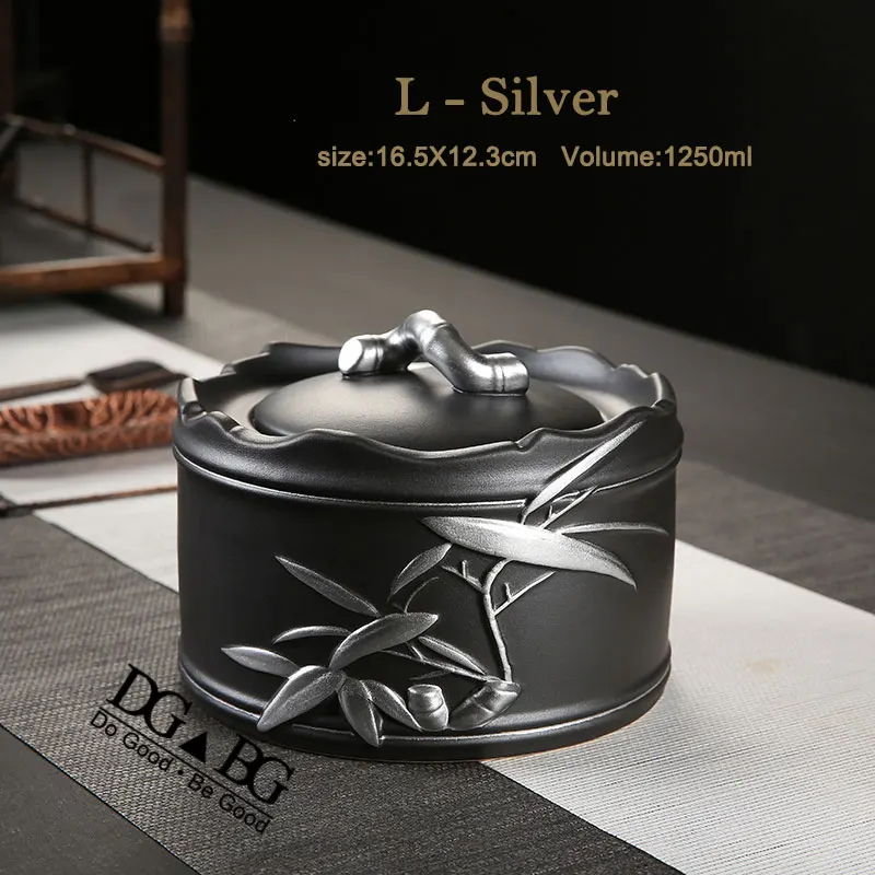 L Silver Bamboo Кремационные урны для человеческого пепла памятная урна Para Cenizas Humanas похорон Honden урна для праха домашнего животного урна для Chien большой емкости большой размер - Цвет: L Silver Bamboo
