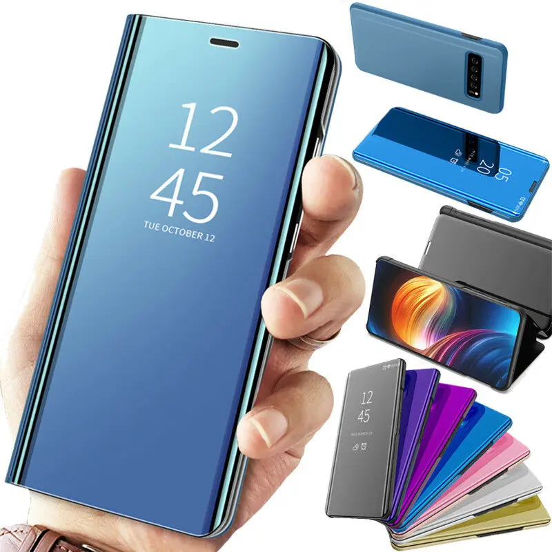 Умный зеркальный флип-чехол для телефона Samsung Galaxy S10 Lite S9 S8 S7 прозрачный с