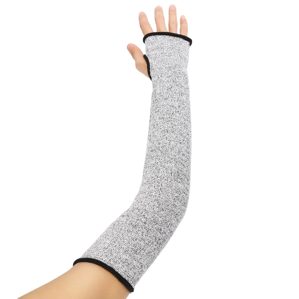 

1Pc Grey Safety Cut Heat Resistant Sleeves Arm Guard Protection Armband Gloves 17" Workplace Safety Protection