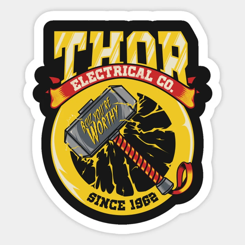 1 шт. Thor electric Co. superpower наклейка водонепроницаемая для ноутбука мото скейтборд багаж гитара Furnitur наклейка игрушка стикер