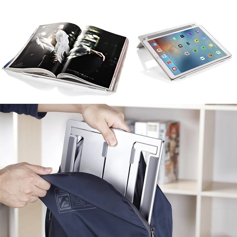 SeenDa Фирменная Серебристая универсальная Алюминиевая Подставка для ноутбука, держатель для планшета, охлаждающая настольная подставка для MacBook Pro Air 1" до 17"