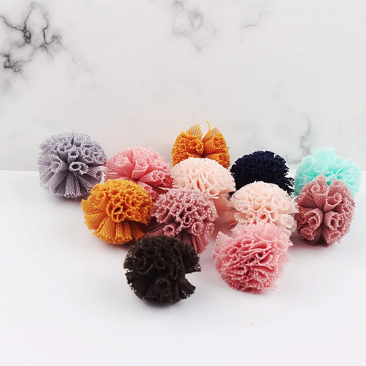 

DIY manual accessories Fashion trend in gauze of flower earrings eardrop hair rope hairpin hair accessories