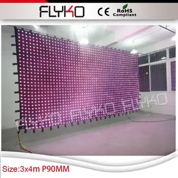 

Free shipping 3X4M P9CM high definitin strong effect Alibaba express led cloth curtain Stage backdrop