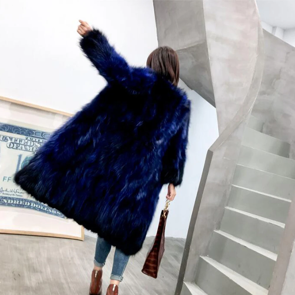 X Long Overcoat Ladies True Genuine Real Raccoon Fur Coat Factory Outlet Wholesale Price Discount Plus Size Customize ksr373
