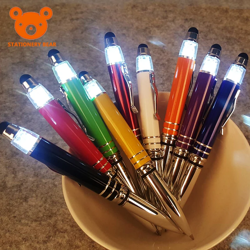 IPHONE PEN Stationery bear outdoor LED light pen IPAD Touch screen pen