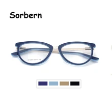 Ацетат Дамская мода кошачий глаз очки рамки брендовая Дизайнерская обувь очки для женщин рамки очки, оптика Óculos де Грау Feminino