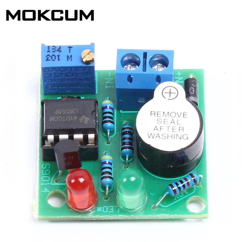 

12V On-Board Lithium Battery Low Voltage Alarm Buzzer Lipo-Lion Under Vlotage Protection Module With LED Indicator LM358 chip