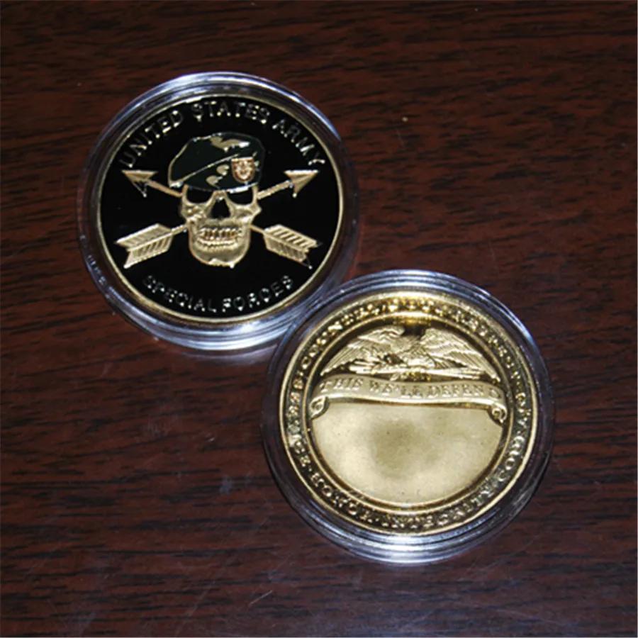 

Free Shipping 10pcs/lot,United States Army Special Forces Green Beret Challenge Coin
