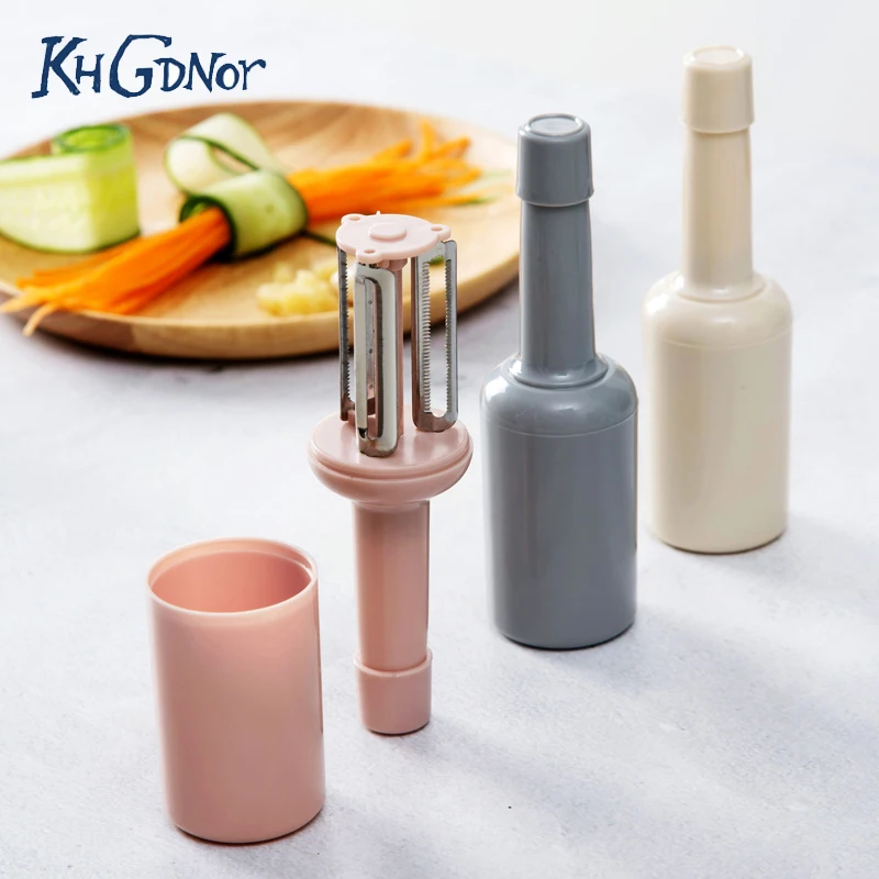 

KHGDNOR Vegetable Slicer Shredder Peeler Potato Carrot Julienne Cutter Fruit Peeler with Cover Kitchen Gadgets
