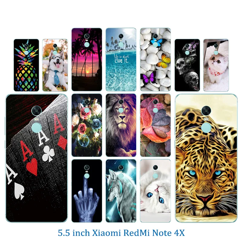Чехол для Xiaomi Redmi Note 4X мягкая задняя крышка из ТПУ 4 чехлы глобальной версии Fundas Coque