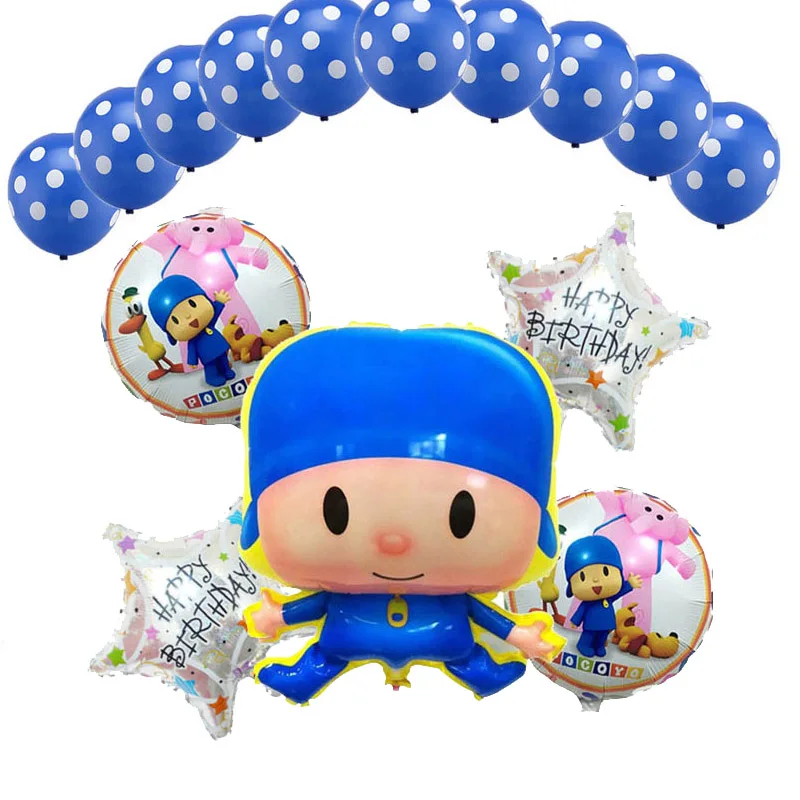 15 шт./компл. мультфильм покойо воздушные шары для дня рождения вечерние звезды балоны горошек узор слитный купальник надувные игрушки мальчик Festa Baloes
