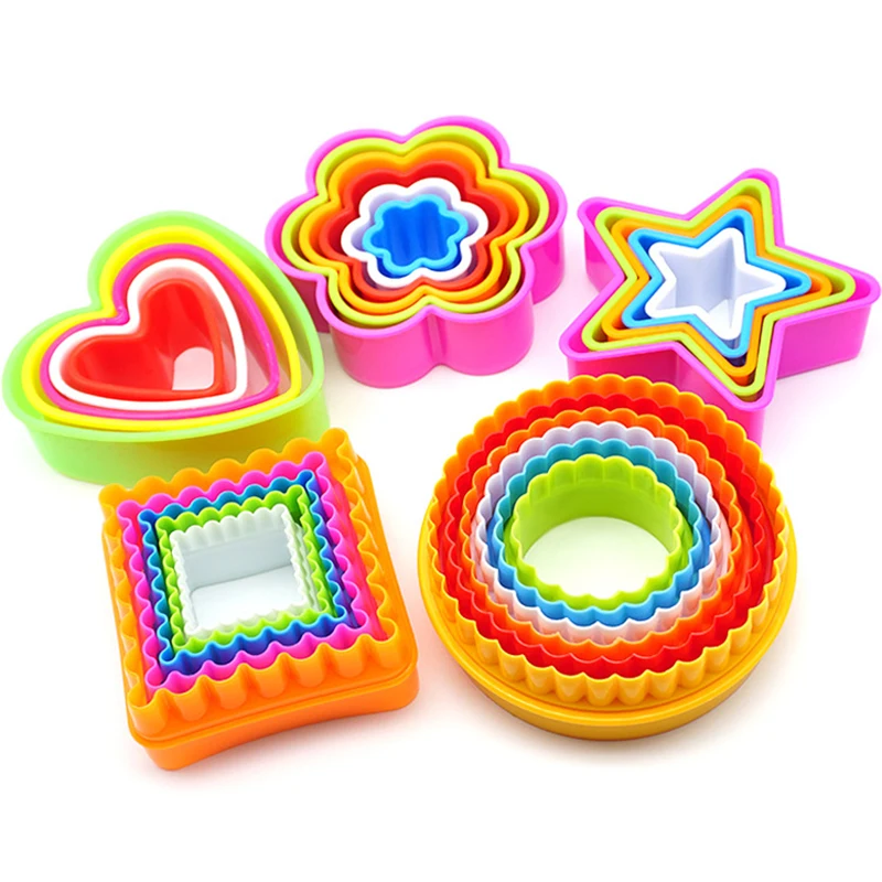 

5pcs/set Egg Cookie Cake Cutter Biscuit Cutter Mold 7Types Food Grade Plastic Kitchen Accessories Food Fruit Cutter Slicer