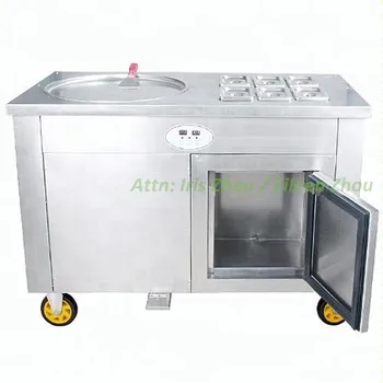 

Thailand style RL-R1+6 factory supply fried ice cream machine for making ice cream roll