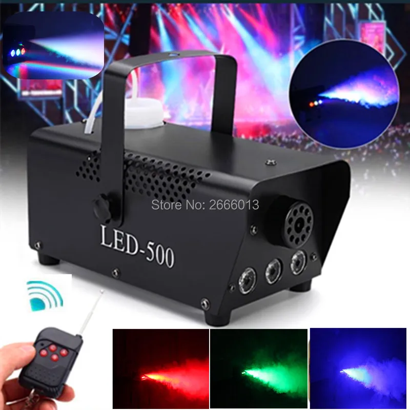 

500W RGB Smoke Maker LED Fog Machine,Wireless Control Smoke Machine With RGB LED Light Fogger Home Party KTV Disco DJ Equipments
