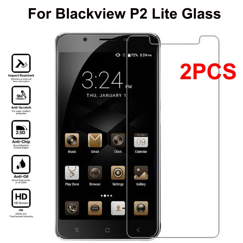 

For Blackview P2 P2 lite Tempered Glass 9H Premium Screen Protector Film For Blackview P2 Lite Mobile Phone 5.5" Not full cover