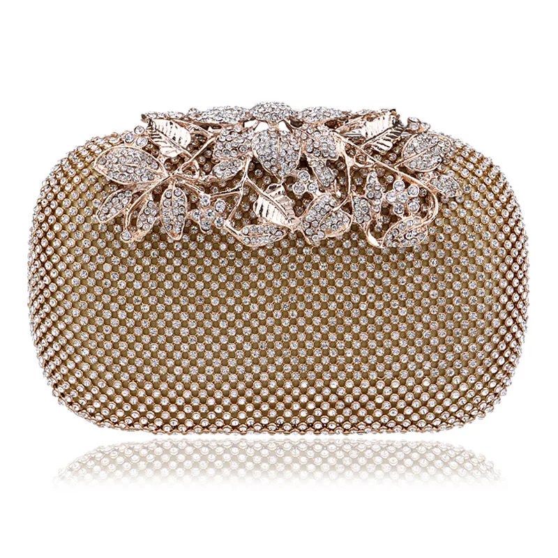 

Lady Banquet Bag Elegant Evening Clutch Bag for Women Luxury Diamond Handmade Part Shoulder Bag Wedding Golden Purse and Handbag