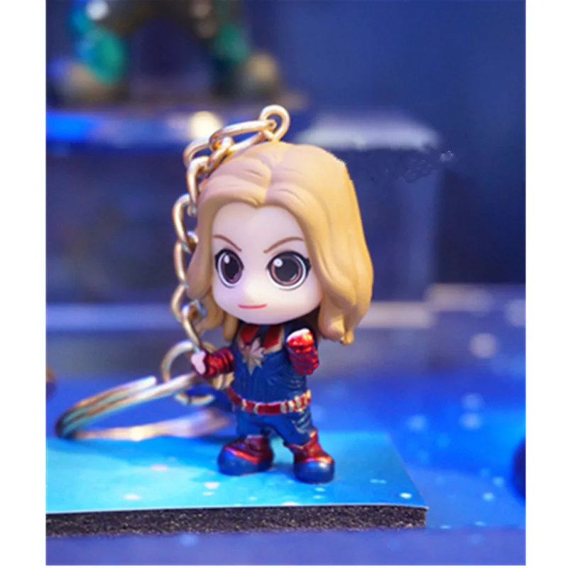 

The Avengers 4 Captain Marvel Key Chain Flight Version And The Masked Version Pendant Hangings Figure Collection Model Toy M797