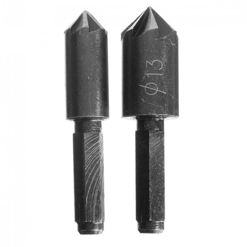 2 pcs HSS 1/4" Hex Shank 7 Flute 82 Degree Countersink Drill Bit Chamfer Cutter