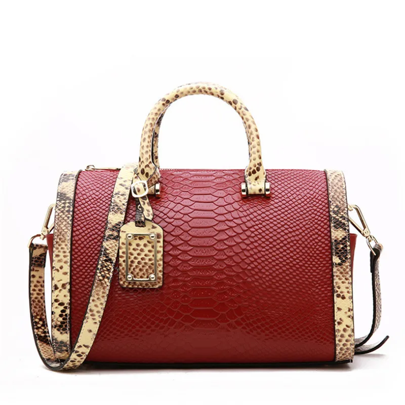 

Handbag Retro Bag Genuine Leather Luxury Brand Top-handle Bag High Quality Women snakeskin Shoulder Bags QSL071608